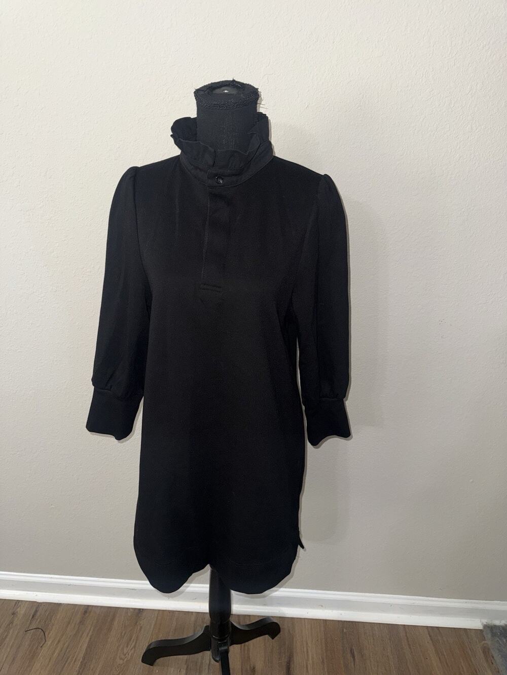 Pomander Place Tuckernuck Black Charlotte Terry Shirt Dress Chic Modern XS
